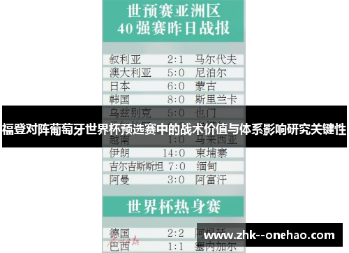 福登对阵葡萄牙世界杯预选赛中的战术价值与体系影响研究关键性 福登对阵葡萄牙世界杯预选赛中的战术价值与体系影响研究关键性